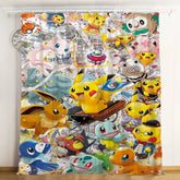 Pokemon Pikachu Blackout Curtains Drapes For Window Treatment Set